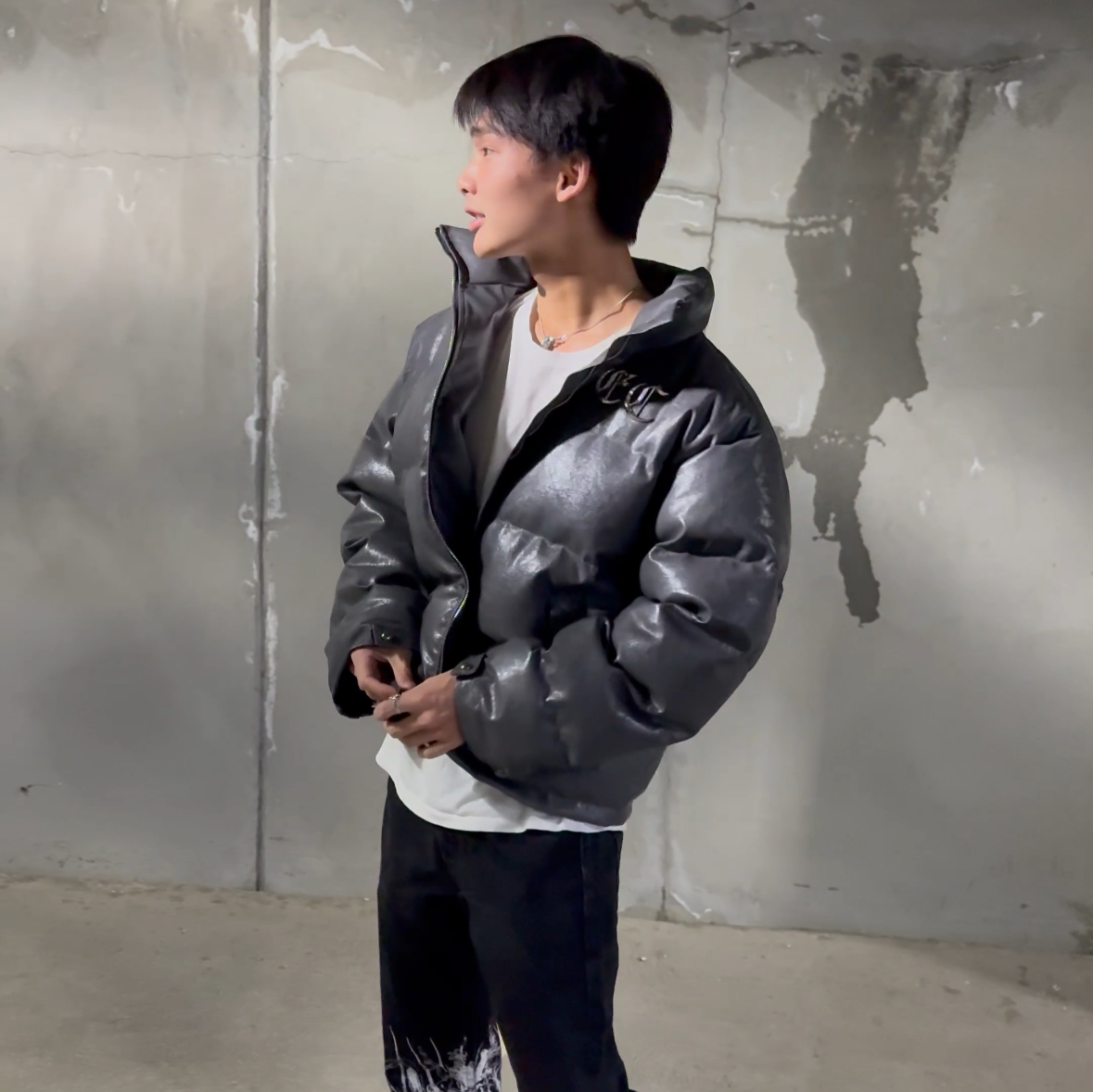 Generation 1 Leather Puffer (Slate)